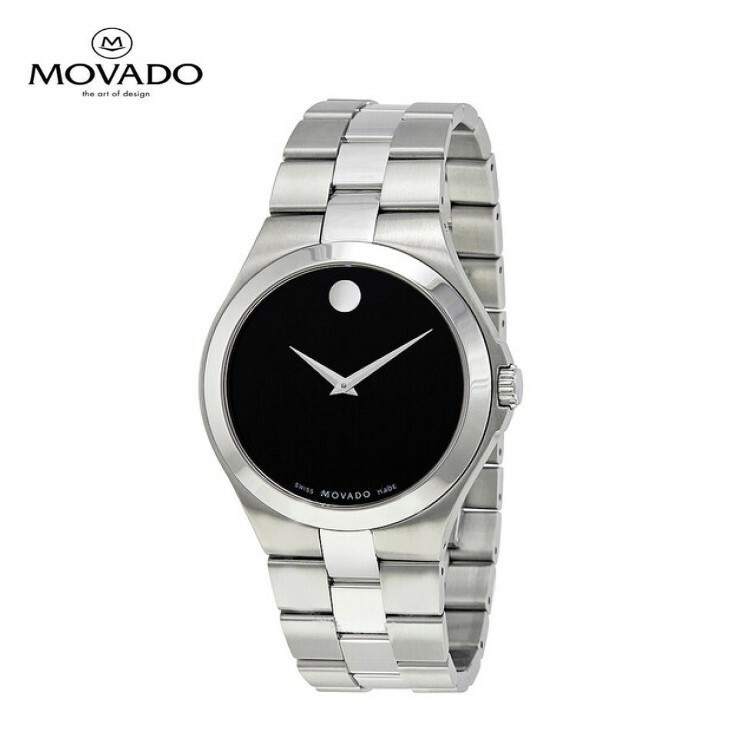 MOVADO モバード クブラック ダイヤル ステンレス スチール メンズ 腕時計 Black Dial Stainless Steel Men s Watch