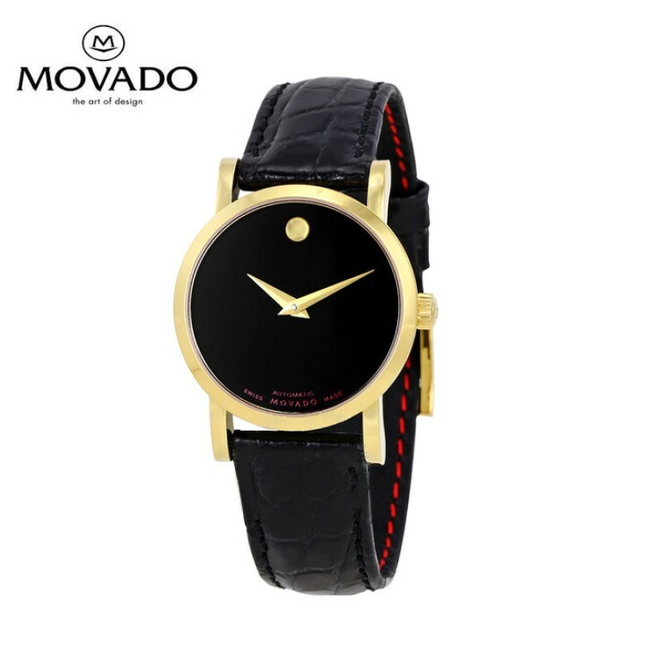 MOVADO o[h bh x I[g}eBbN ubN _C fB[X rv Red Label Automatic Black Dial Ladies Watch