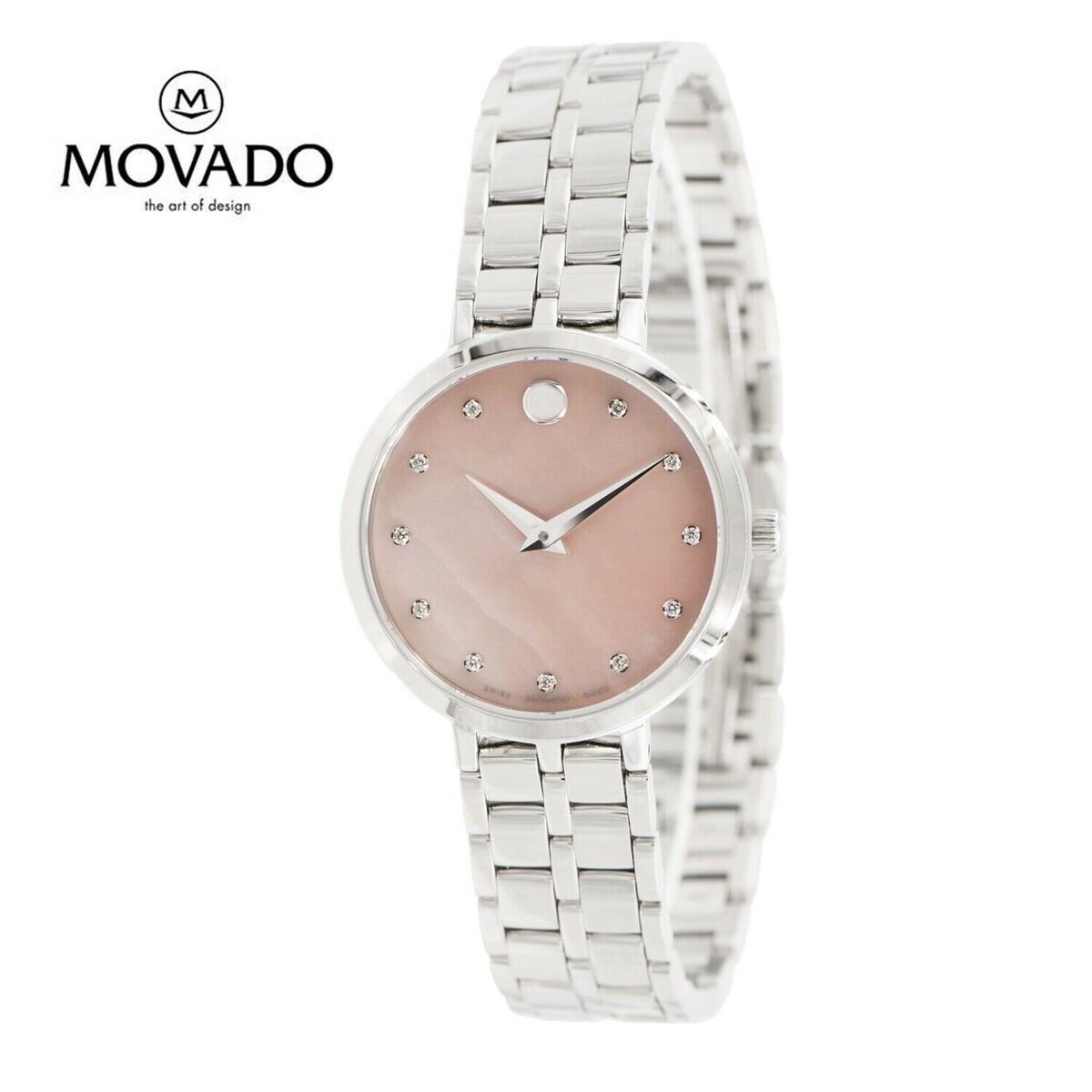 MOVADO o[h R NH[c _Ch sN }U[ Iu p[ _C fB[XEHb`Kora Quartz Diamond Pink Mother of Pearl Dial Ladies Watch