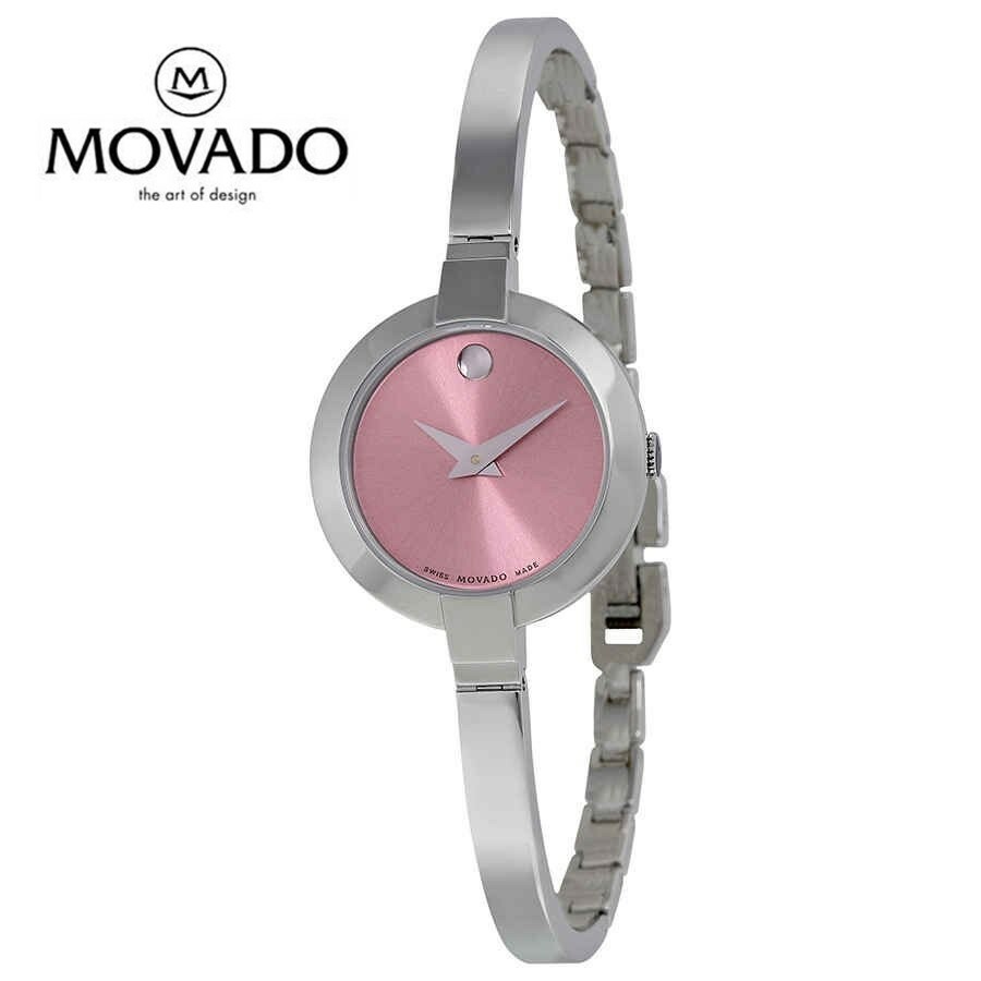 MOVADO o[h x sN_C XeXX`[oO fB[XEHb`Bela Pink Dial Stainless Steel Bangle Ladies Watch