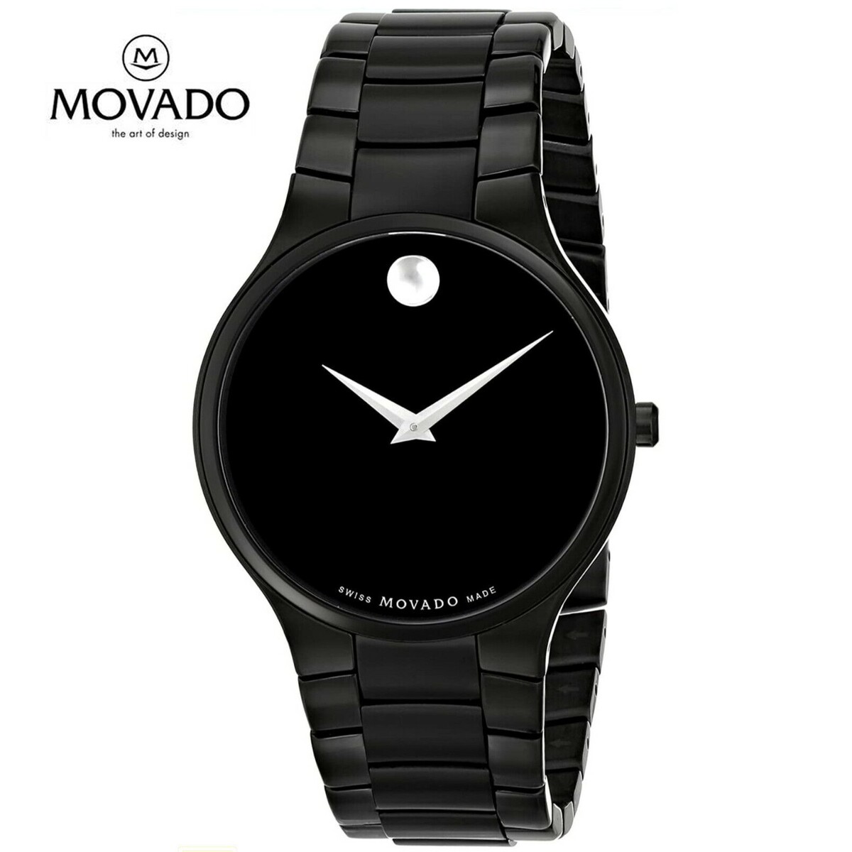 MOVADO モバードセリオ クオーツ ブラックダイヤル メンズウォッチSerio Quartz Black Dial Men's Watch