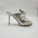 Charlotte Olympia シャーロットオリンピア イローナ ボウ ミュール メタリックシルバーヒール - シルバー Ilona Bow Mules Metallic Silver Heels - Silver