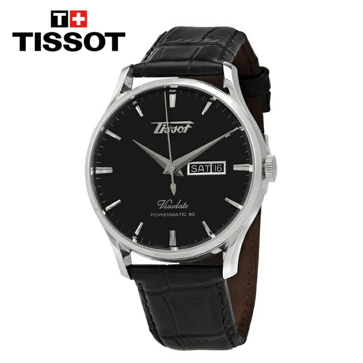 TISSOT ティソ ビゾデイト パワーマティック 80 オートマチック ブラックダイヤル メンズウォッチ Visodate Powermatic 80 Automatic Black Dial Men's Watch