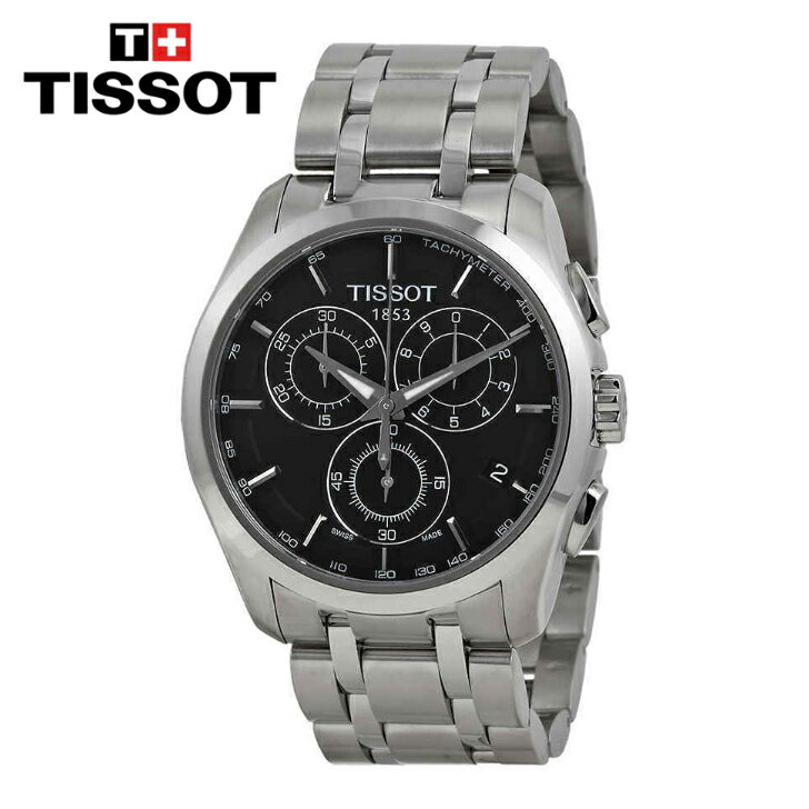 TISSOT ティソ クチュリエ クロノグラフ ブラックダイヤル メンズウォッチ Couturier Chronograph Black Dial Men's Watch