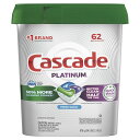 Cascade カスケード プラチナ・アクションパック 食器洗い機用洗剤、フレッシュな香り, 62 Platinum ActionPacs Dishwasher Detergent, Fresh Scent, 62