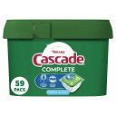 Cascade カスケード 食器洗い機用洗剤アクションパック フレッシュ 59個入り Complete Pods, Action Pacs Dishwasher Detergent, Fresh, 59 Ct