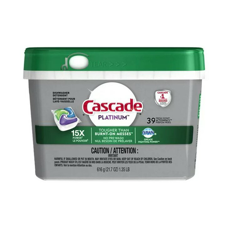 Cascade  ץ եå  ݥå  - 39 ĥѥå Platinum Fresh Scent Pods Dishwasher Detergent - Pack of 39