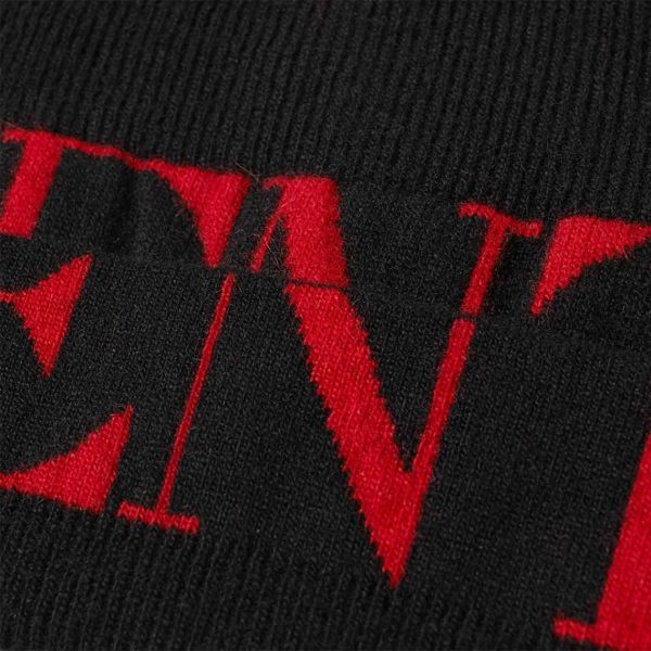 Valentino ヴァレンティノ ラージ ロゴ カシミア ビーニー Large Logo Cashmere Beanie - black