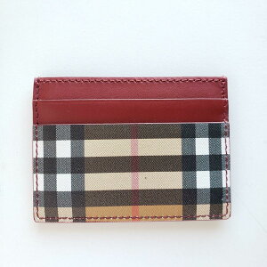 Burberry バーバリー サンドン　ヴィンテージチェックカードケース　財布　ベージュ/レッド Sandon Vintage Check Card Case Wallet Beige/Red