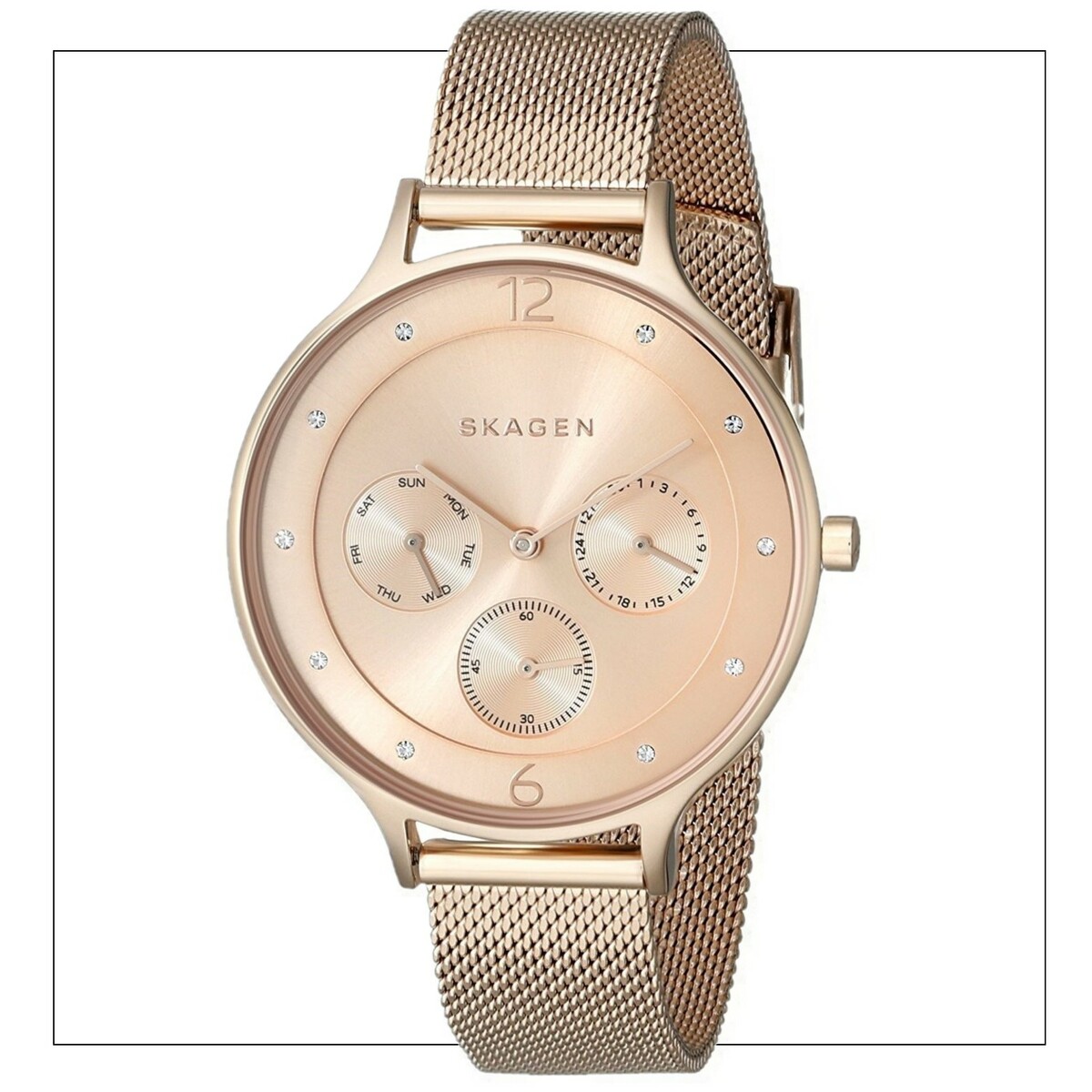 SKAGEN XJ[Q Aj^ NmOt [Yg[XeXX`[EHb` SKW2314 Anita Chronograph Rose-Tone Stainless Steel Watch