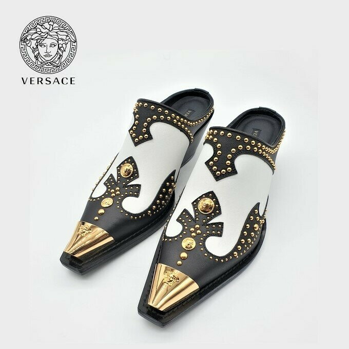 楽天DIO GRECOVersace ヴェルサーチェ カウボーイ スリッポン ブーツ クロッグス Cowboy Slip On Boots Clogs DST199i