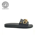 Versace ヴェルサーチェ メドゥーサ チェーン レザー スライダー DSU8463 Leather Medusa Chain Slides