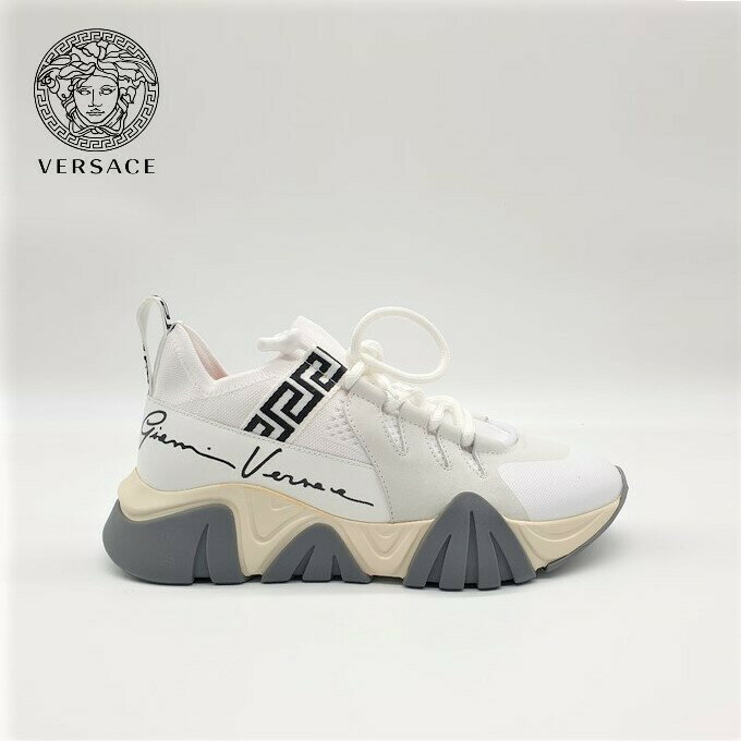 乐天商城 - Versace ヴェルサーチェ スクワロ レザー スニーカー Squalo Leather Sneakers DSU8007 DCL5G D0141