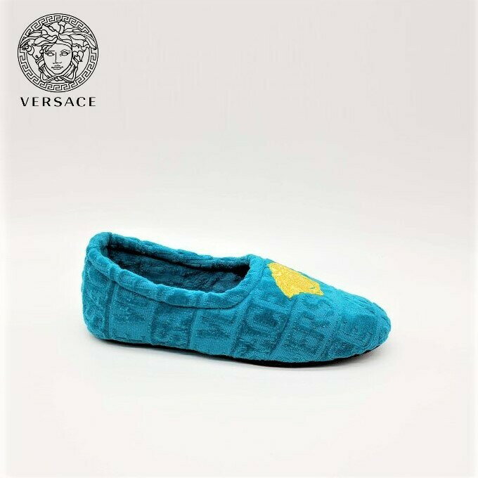 Versace ヴェルサーチェ メデューサロゴ刺繍入りスリッパ Embroidered Medusa Logo Slippers 39