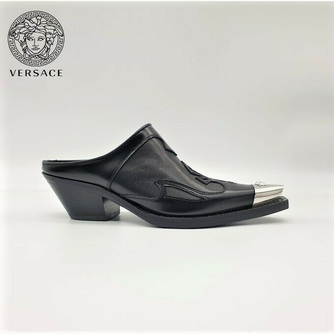 Versace ヴェルサーチェ レディス レザー ミュール クロッグ シューズ women's leather Mules Clogs Sh..