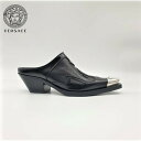 Versace ヴェルサーチェ レディス レザー ミュール クロッグ シューズ women's leather Mules Clogs Shoes