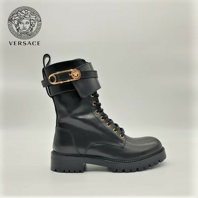 どのような装いもワンランク上の仕上がりに Versace ヴェルサーチェ セーフティ ピン コンバット ブーツ Boots Combat  15周年記念イベントが Safety DST419E 39.5 Pin