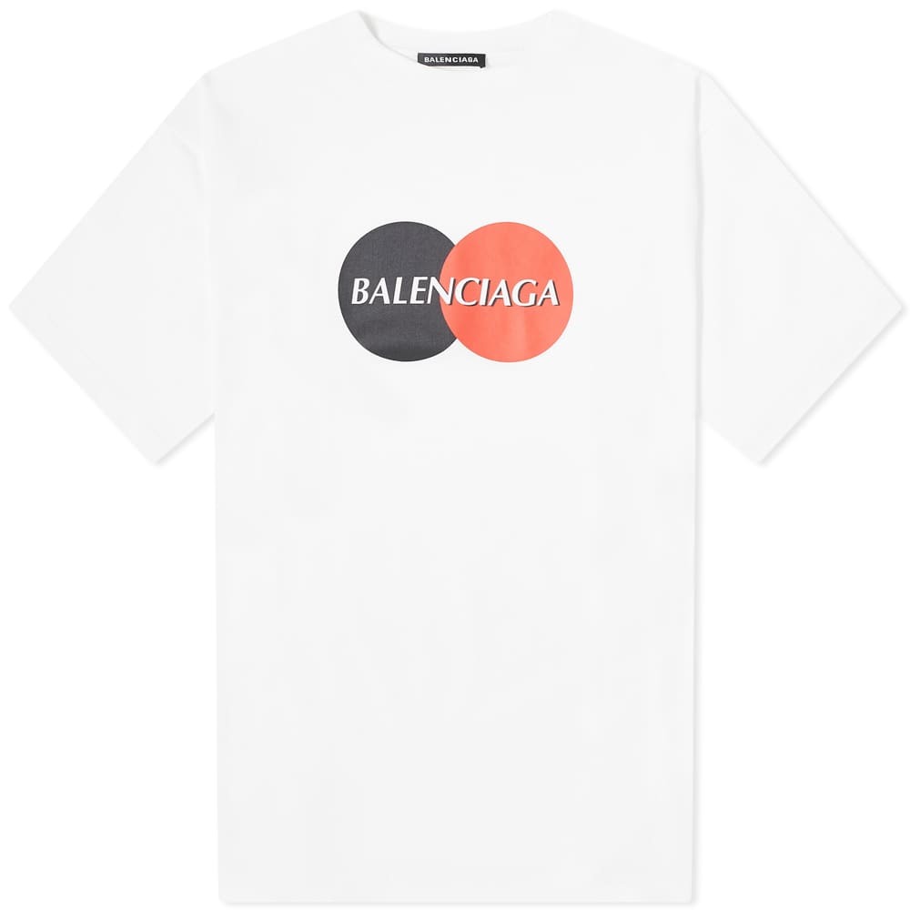 BALENCIAGA バレンシアガ メンズ クレジットカード ロゴ コットン Tシャツ ホワイト Oversized Uniform Logo Cotton T-shirt White