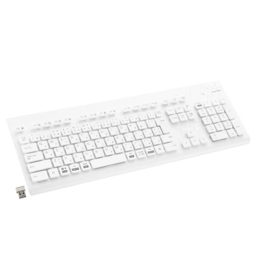 乐天商城 - エレコム 洗える ワイヤレスキーボード 防水 IPX5対応 メンブレン フルサイズ テンキー付 抗菌