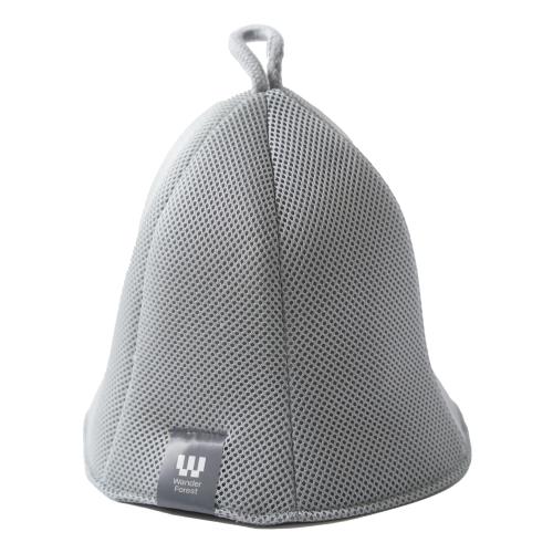 [Wander Forest] サウナハット 速乾メッシュ2重構造 超極厚 大きめ 深め メッシュ 2枚重ね サウナグッズ 蒸れない メンズ レディース 極厚 速乾 洗濯可 サウナ帽子 キャップ ダメージケア ライトグレーのサムネイル