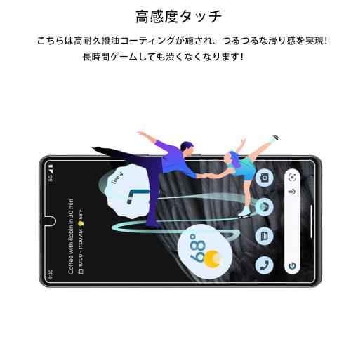 2+2枚セットガイド枠付き KPNS 日本素材製 強化ガラス Google Pixel 7 用 ガラスフィルム カメラフィルム カバー 保護フィルム