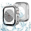 2in1保護設計POLINK 対応 アップルウォッチ カバー Series 10/9/8/7/SE/6/5/4 45mm PC素材 強化ガラス 対応 Apple Watch カバー防水 一体型 新デザイン 3D直角エッジ超薄型 高耐久 耐衝撃 高透過率 指紋防止 対応 Apple Watch ケース 全面保護 シルバー(2)