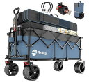 Sekey 特大容量300L 耐荷重200kg 荷室の長さ113cm 長物対応 キャリーワゴン 幅10cmのブレーキ付き極太ノーパンクタイヤ ベアリング付き 深...