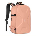 MOSISO カメラバックパック DSLR/SLR/ミラーレス、対応機種 Canon/Nikon/Sony 撮影用、保護 カメラバッグ 15-16 インチ 撥水 三脚 ラップトップ コンパートメント付き ハードケース(サーモン ピンク)