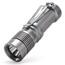 KeyUnity KF01 1050高ルーメンLED懐中電灯、ポケットクリップ付き USB充電式バッテリー、4モード、IPX7防水、屋外キャンプハイキング用コンパクトハンドヘルドEDC電気トーチライト 16340電池使用小型・軽量 (銀)