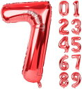 QJZoncuji 風船 バルーン 風船 誕生日 飾り付け Birthday バースデー パーティー 装飾 デコレーションセット (数字RED7)