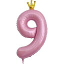LEISURE CLUB誕生日 数字バルーン 数字9 40インチ ピンク 風船 セット バースデー パーティー バースデー デコレーション セット きらきら風船 パーティー お祝い 結婚式 記念日 お祝い 誕生日 飾り付け (ピンク,9)