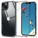 Spigen iPhone14Plus ケース クリア 9H 背面 強化ガラス ストラップホール付き 黄変なし 三層構造 米軍MIL規格 耐衝撃 衝撃吸収 tpuバンパー 四隅滑り止め カメラ保護 クォーツ・ハイブリッド ACS04906 (クリスタル・クリア)