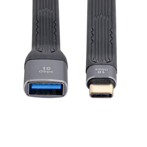 cablecc USB 3.1 Type C オスホスト - USB3.0 Type A メス OTG フラットスリム FPC データケーブル ノ..