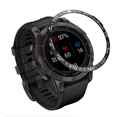 SHEAWA for Garmin(ガーミン) Fenix 7X ベゼルリング 保護リング アルミ カバー 互換品 ケース 傷防止 耐衝撃 アクセサリー (ブラック)