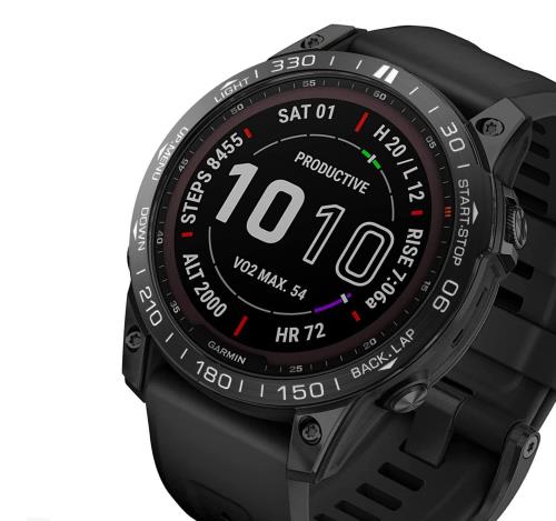 SHEAWA for Garmin(ガーミン) Fenix 7X ベゼルリング 保護リング アルミ カバー 互換品 ケース 傷防止 耐衝撃 アクセサリー (ブラック)