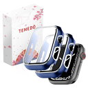 2枚TEMEDO 対応 Apple Watch ケース Series 9/8/7 アップルウォッチ カバー PC素材 メッキ加工 Apple Watch カバー 全面保護 二重構造 アップルウォッチ ケース ガラスフィルム 一体型 高耐久 高透過率 装着簡单(41mm,光沢のブルー+シルバー)(2)