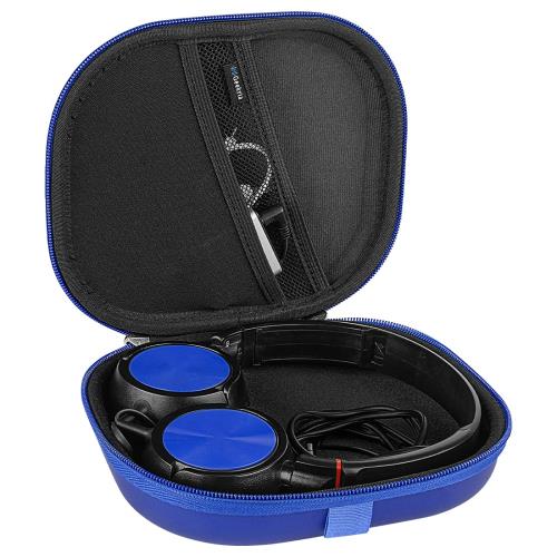 Geekria ケース ソニー SONY MDR-ZX330BT, MDR-ZX310AP, MDR-ZX310, MDR-ZX300, MDR-ZX110NC, MDR-ZX110NA, MDR-ZX110, MDR-ZX100, ゼンハイザー Sennheiser HD219,HD218等対応ヘッドホンケース ヘッドホンキャリングケース バッグ（ブルー）