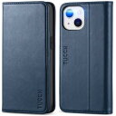 TUCCH iPhone13 対応 ケース 手帳型 iPhone 13 ケース 全面保護 カード収納 スタンド機能 アイフォン13 ケース手帳型 高級合皮ケース 衝撃吸収 全面保護 あいふぉん13 財布型 ケース(アイフォン 13 6.1 インチ2021年発売対応) ダークブルー