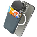 滑り止めシリコンパッド追加Sinjimoru Magsafe対応 iPhoneカードケース、蓋付きマグネット携帯カードホルダー SUICA 定期入れ クレジットカード背面ポケットiPhone16