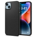 Spigen iPhone14Plus ケース ストラップホール 付き TPU ソフト ケース マット 滑り止め 耐衝撃 米軍MIL規格取得 傷防止 指紋防止 衝撃吸収 ワイヤレス充電対応 リキッド・エアー ACS04893 (マット・ブラック)(2)