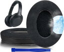 SOULWIT 冷却ジェル パッド イヤーパッド for Sony WH-1000XM3 (WH1000XM3) 用 オーバーイヤーヘッドフォン 交換パッド 高密度フォーム 互換性 ヘッドパッド 冷感 厚手パッド (ブラック)