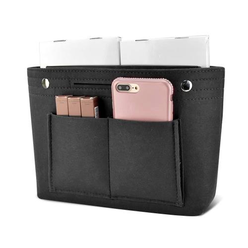 Newseego バッグインバッグ フェルト インナーバッグ 軽量 バッグ ポーチ バッグの中を整理整頓 バックインバッグ 多機能 メンズ レディース Bag in Bag (M)ブラック