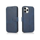 QLTYPRI iPhone 12 iPhone 12 Pro 6.1 inch ケース 手帳型 本革レザー カード収納 横置き Qi充電対応 耐衝撃 全面保護 シンプル 人気 おしゃれ 財布型 カバー - ブルー