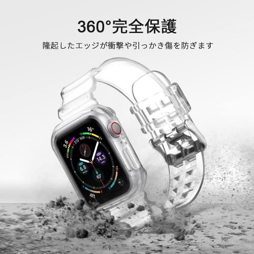POLINK コンパチブル Apple Watch バンド 45mm 44mm 42mm 41mm 40mm 38mm 耐衝撃 上質なTPU 保護カバー エッジ保護 コンパチブル アップルウォッチ バンド コンパチブル iWatch Series SE2/SE/9/8/7/6/5/4/3/2/1 (41mm/40mm/38mm, クリア)