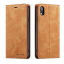 QLTYPRI iPhone XR ケース アイフォン XR ケース 手帳型 高級PUレザー 皮革 TPU バンパー カード収納 スタンド機能 内蔵マグネット 耐衝撃 耐摩擦 上品 全面保護 人気 おしゃれ 財布型 カバー - ブラウン