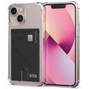 2in1機能付きスマホ透明ケースSinjimoru、iPhone薄型 TPU素材 手帳型スマホカード入れケース 衝撃吸収 黄変防止 脱着簡単 SUICA PASMO 定期券 レトカ 交通パスカードウォレット iPhone 14 Pro Max Plus iPhone 13 iPhone 12シリーズ。Air-Shield with Card Slot iPhone 13 Mi