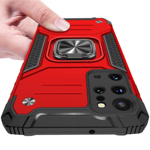 KUJQOC Galaxy S20 Plus ケース リング付き 耐衝撃 TPU クリア 薄型 軽量 スタンド機能 車載ホルダー対..