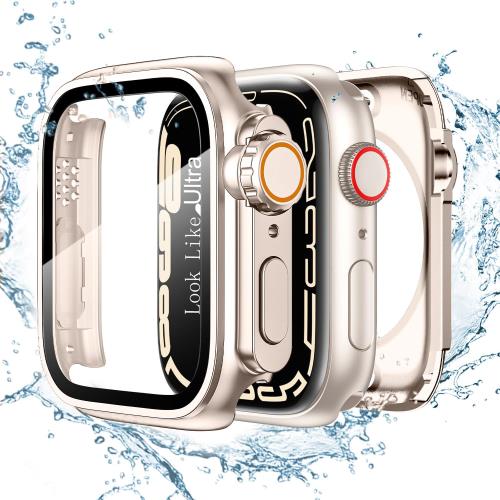 TALENANA for Apple Watchケース 45mm/44mm/41mm/40mm 瞬時にApple Watch Ultraに変身する 防水 series 8/7/SE/6/5/4 液晶保護フィルム+保護ケース+背面ケースの3 in 1デザイン 一体型 全面保護 液晶保護 防傷 耐衝撃 高透過率 （Series 6/SE/5/4、44mm、ローズゴールド）