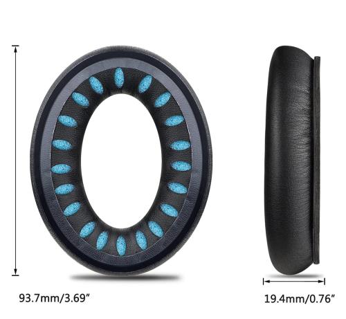SOULWIT イヤーパッド イヤークッション Bose Triport 1 (TP-1) Triport 1A (TP-1A) Around-Ear 1 (AE1) ヘッドセット 用 ヘッドホン パッド より厚くする 交換パッド ノイズアイソレーションフォーム プロテインレザー ブラック