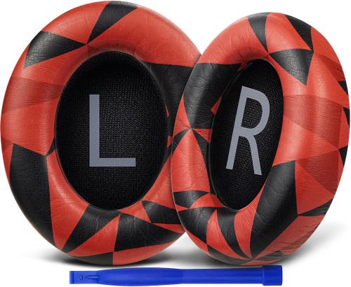 SOULWIT イヤーパッド イヤークッション 交換用 for Bose Noise Cancelling 700 (NC700 / NCH700) ワイヤレスヘッドホン 用 ヘッドパッド 柔らかいプロテインレザー 耳当て 高密度ノイズキャンセリングフォーム イヤーカップ 追加厚み - レッドストーム